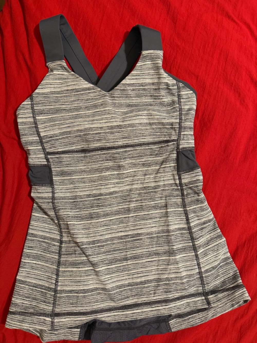 lululemon athletica Grey Striped Tank Top